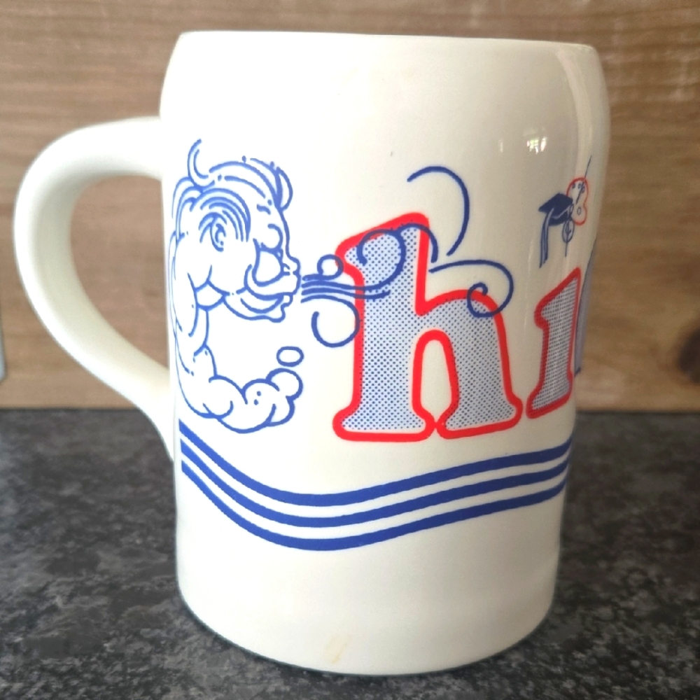 Chicago "The Windy City " 1983 Ceramic Red White & Blue Mug